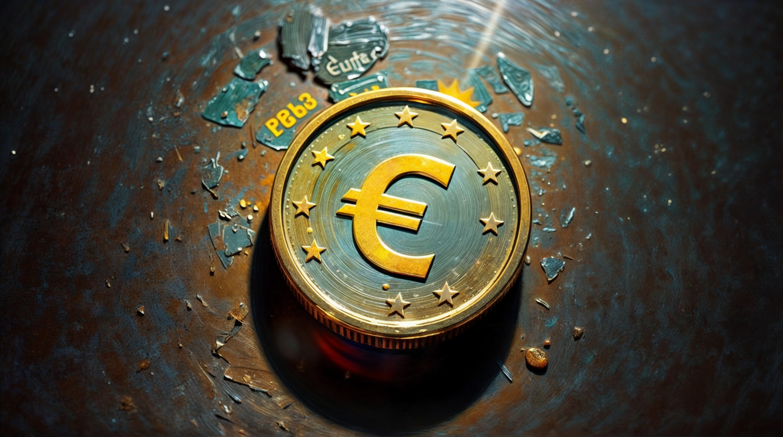 L’euro numérique, une cryptomonnaie dont la valeur est adossée à celle de l’euro, est attendu aux alentours de 2027. © D. Ichbiah avec Leonardo.ai, Fotor.com &amp; Krea.ai